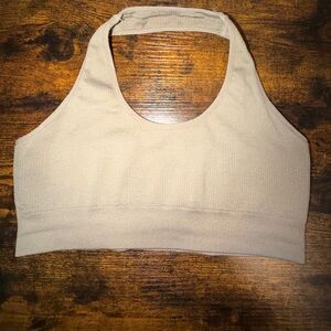 NVGTN TAN BROWN HALTER TOP